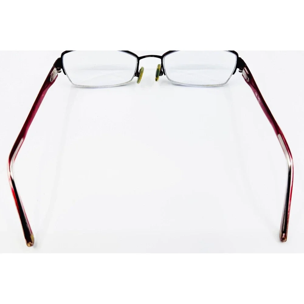 Liz Claiborne Eyeglasses Womens Burgundy Half Rim Rectangular 54-15-135